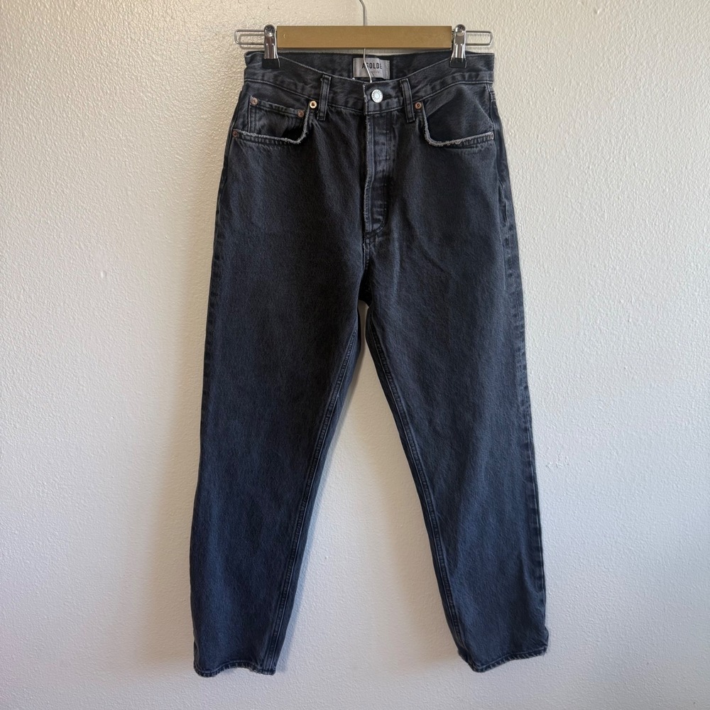 Agolde Size 27 Black Straight Leg Jeans Minimalist Preppy Denim Neutral